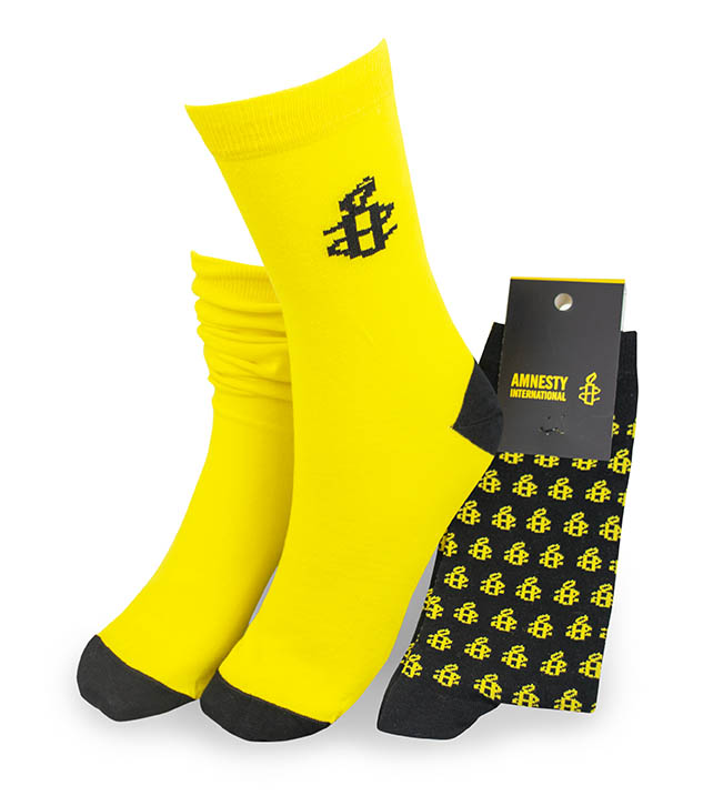 Custom made sokken Amnesty International Denley Europe
